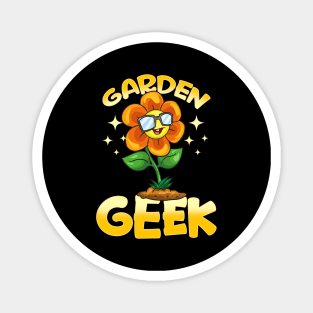 Cute Garden Geek Gardening Pun Planting Flower Magnet